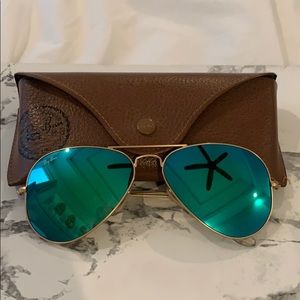 Ray Ban Flash Mirror Green Sunglasses